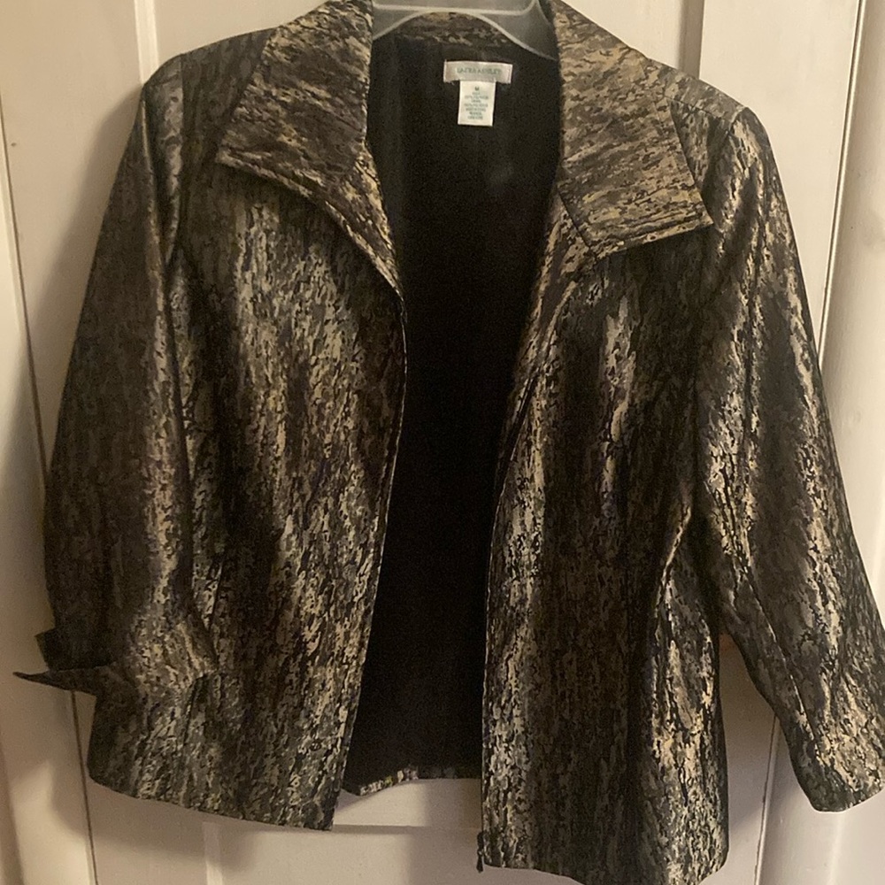 Chico's Black and Gold Women's Jacket